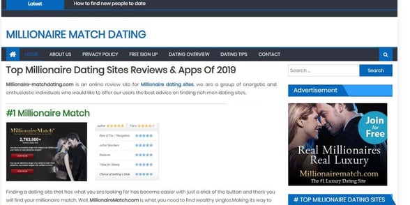 Screenshot of Millionaire Match Dating