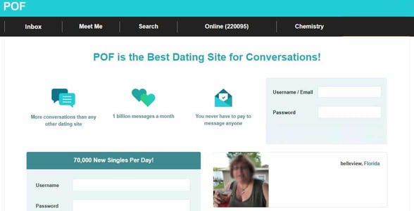 Screenshot of PlentyOfFish