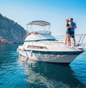 Photo of a couple on a yacht