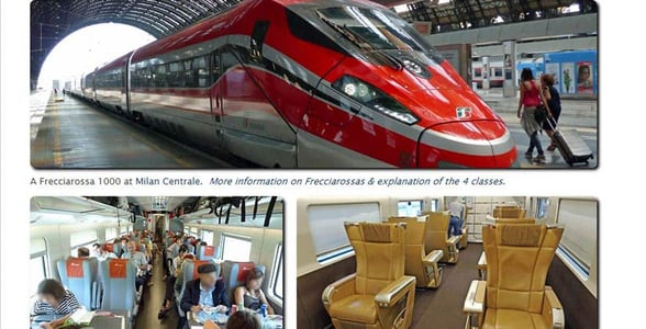 Photo of a Frecciarossa train at Milan