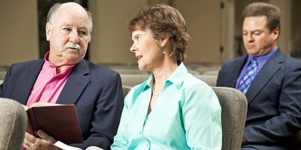 Photo of a couple at church