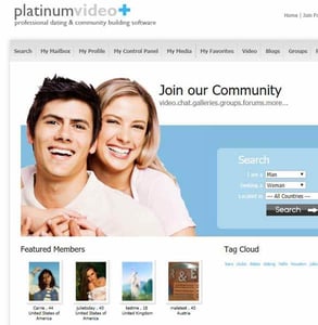 Screenshot of an iDateMedia dating site template