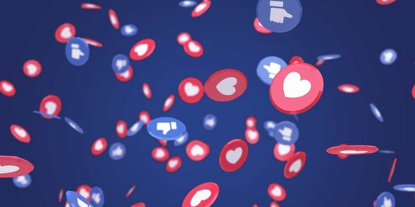 Graphic of Facebook likes and hearts
