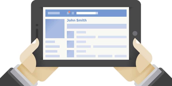 Graphic of Facebook on a tablet
