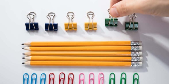 Photo of pencils perfectly lined up