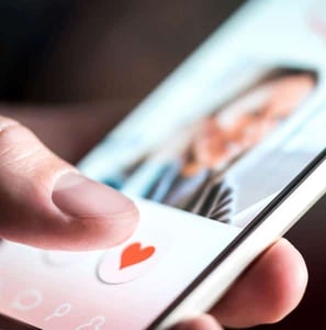 Photo of a person swiping Photo of a person swiping