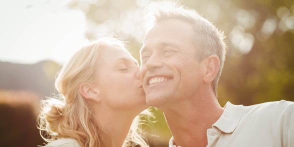 Photo of a couple kissing