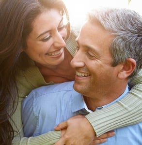 Photo of a younger woman with an older man Photo of a younger woman with an older man