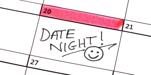Photo of date night on a calendar