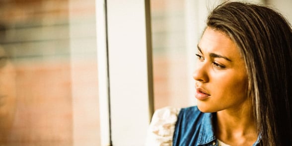 Photo of a woman thinking