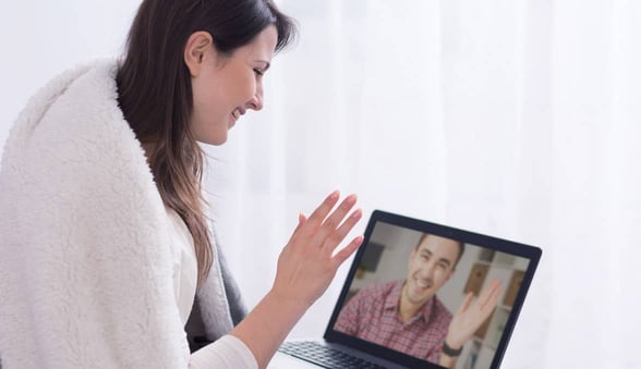 Photo of couple on Skype Photo of couple on Skype