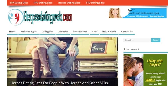 Screenshot of HerpesDatingWeb.com