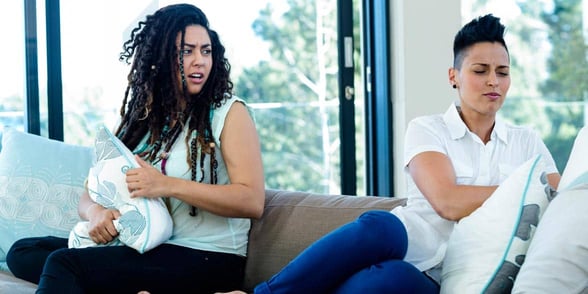Photo of a lesbian couple fighting