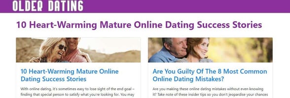 Screenshot of the Older-Dating blog