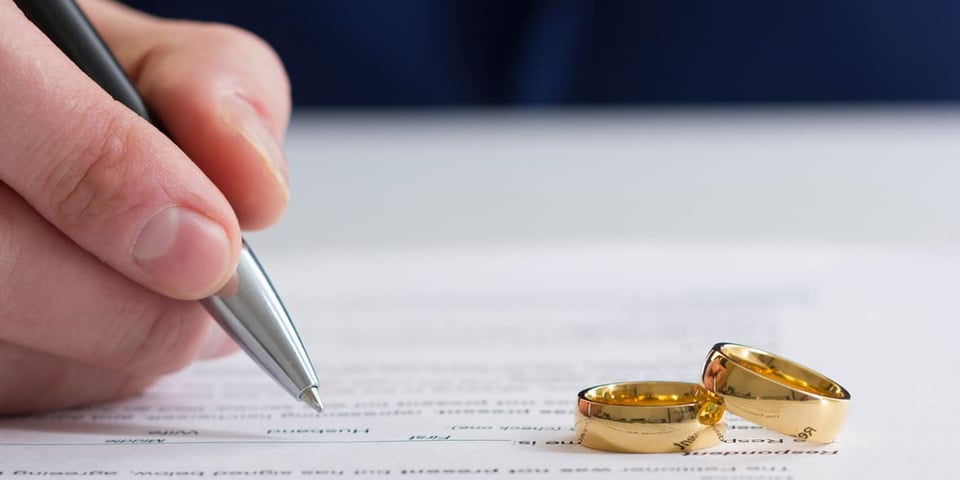 bilde av skilsmissepapirene