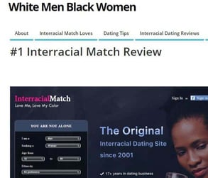 Screenshot of an Interracial Match review