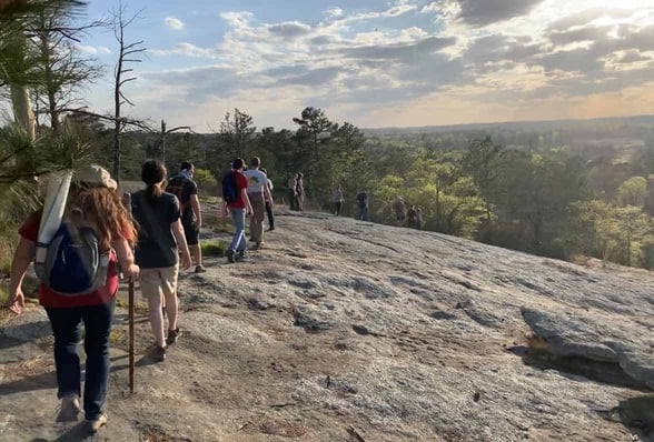 Photo of walking tour through the Arabia Mountain National Heritage Area