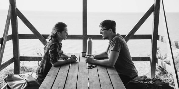 Photo of couple talking