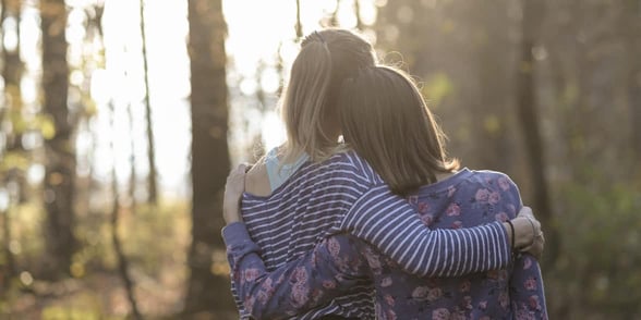 Photo of friends hugging