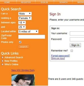 Screenshot of HIVPoz.net
