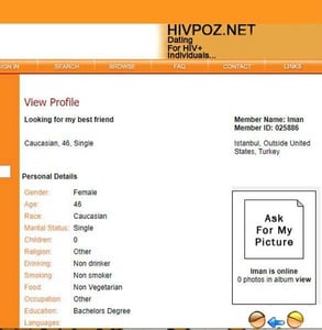 Screenshot of HIVPoz.net