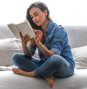 Photo of a girl reading a book