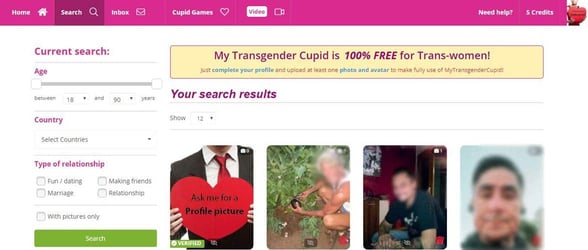 Screenshot of MyTransgenderCupid