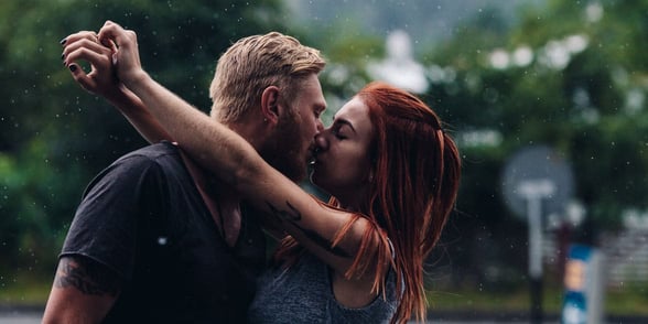 Photo of couple kissing