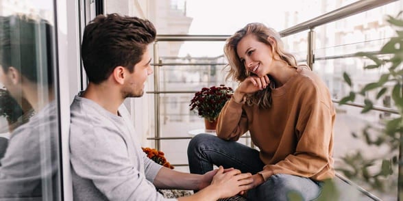 Photo of couple talking
