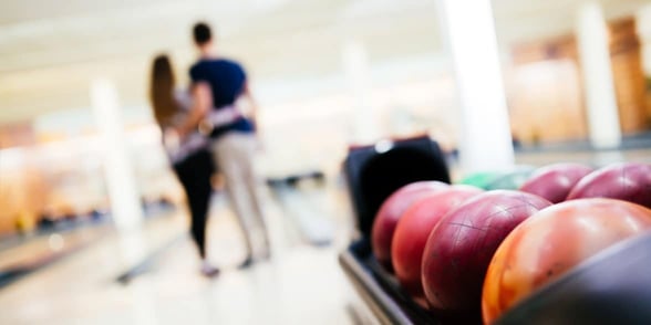Photo of couple bowling