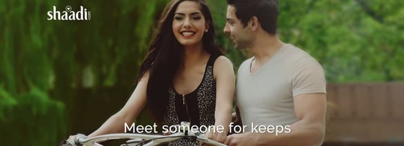 Screenshot of Shaadi.com banner