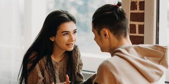 Photo of couple talking