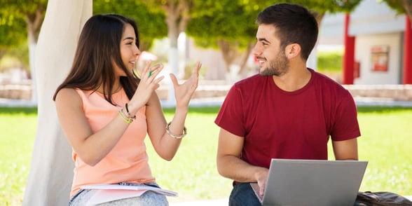 Photo of couple talking