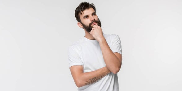 Photo of man thinking