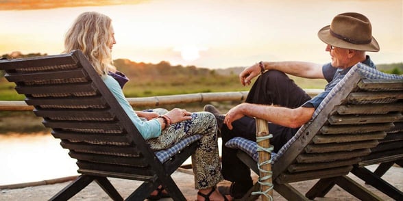 Photo of senior couple talking