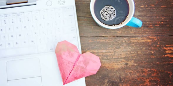 Photo of heart on laptop