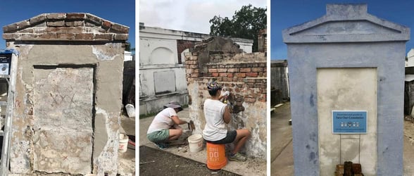Photo of a Save Our Cemeteries restoration project