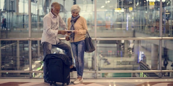 Photo of mature couple talking