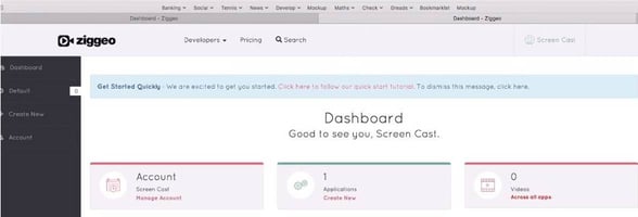 Screnshot of Ziggeo's Dashboard Screnshot of Ziggeo's Dashboard