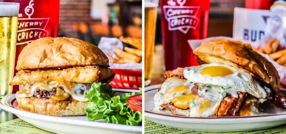 Photos of burgers from The Cherry Cricket