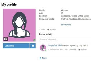 Screenshot of a profile