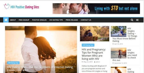Screenshot of HIVPositiveDatingSites.org