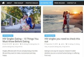 Screenshot of HIVPositiveDatingSites.org