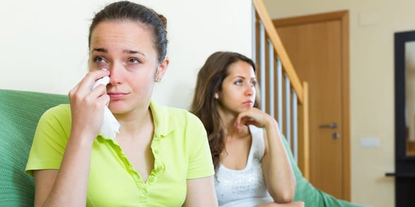 Photo of sad lesbian couple Photo of sad lesbian couple