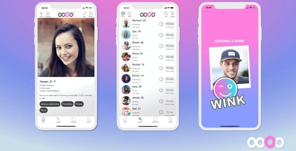 Screenshots of the ooOo app