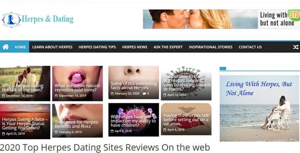Screenshot of HerpesNDating.com