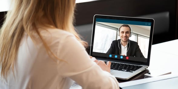 Photo of couple on video date