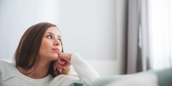 Photo of woman thinking Photo of woman thinking