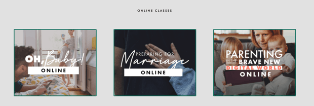 Screenshot of First Things First online classes