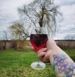 Photo of a glass of wine